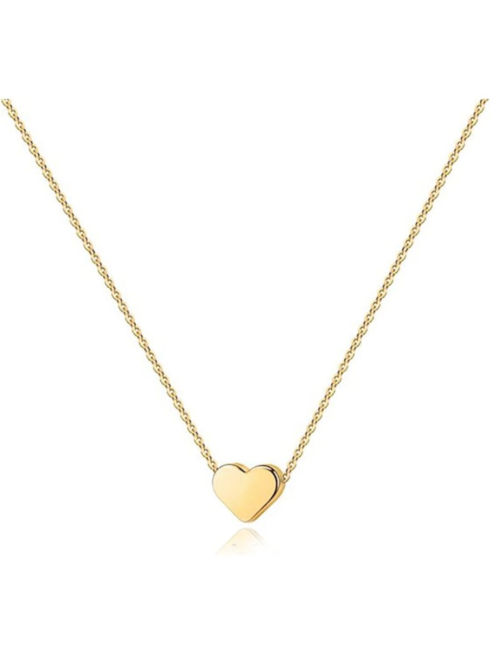 14K Gold Plated Heart Necklace for Women, Sparkling Cubic Zirconia Pendant
